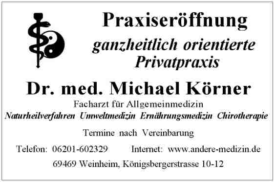 Praxiser&ouml;ffnungsanzeige